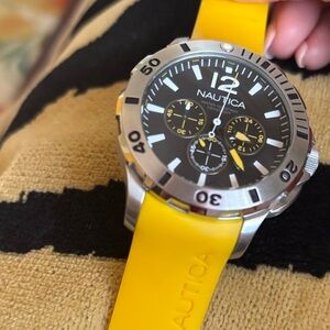 Nautica Yellow Strap Watch with Black Dial